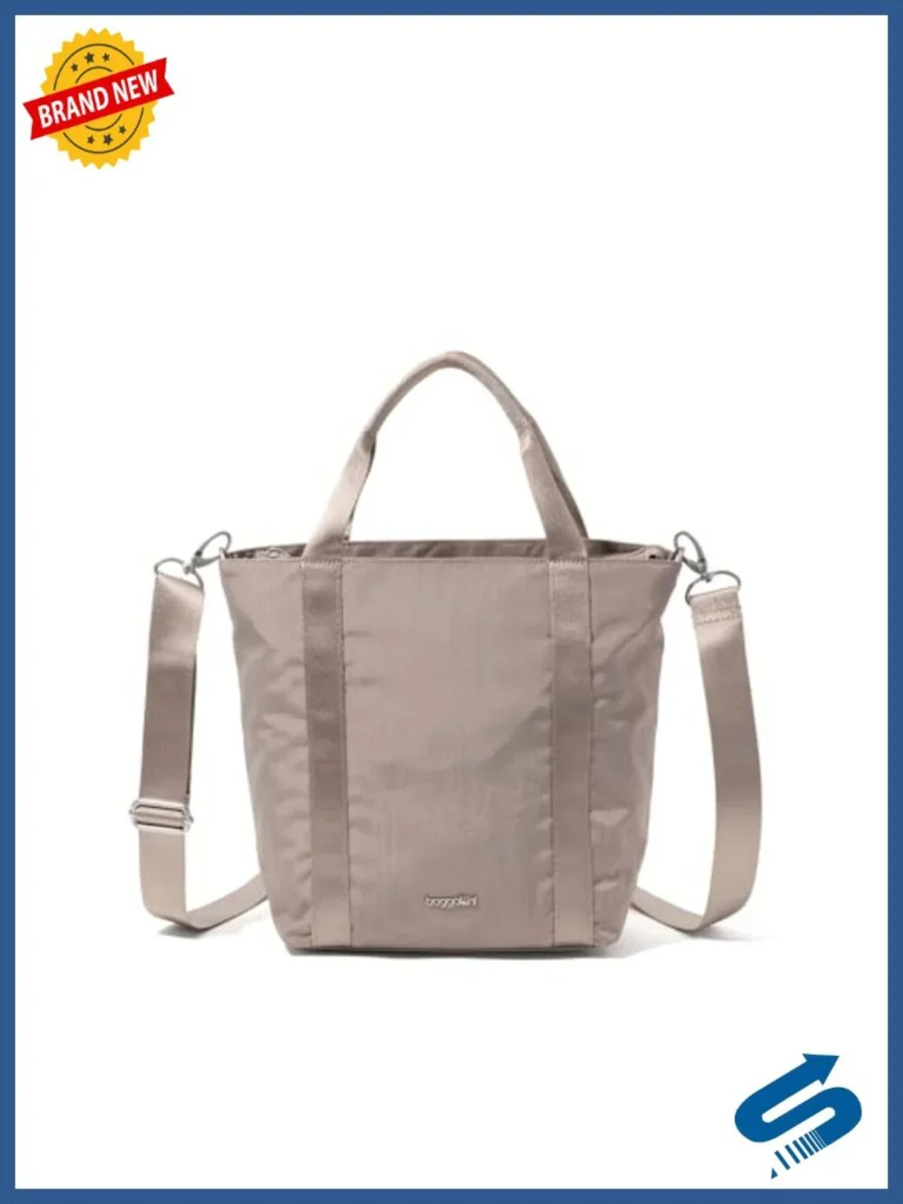 Baggallini Via Crossbody Tote - Lightweight Nylon Travel Purse with RFID